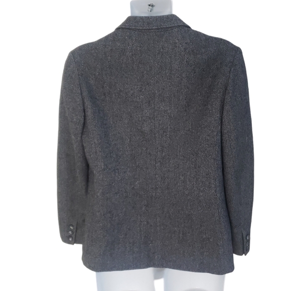 PENDLETON Retro Y2K 90's Business Office Wool Vintage Herringbone Blazer -Womens - Picture 4 of 10